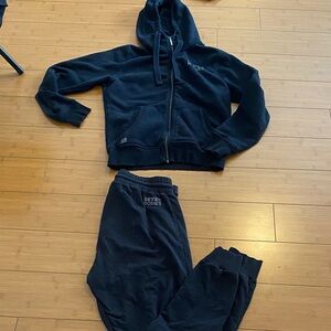 Matching black hoodie set